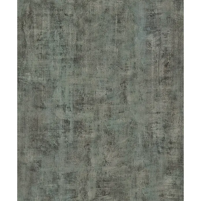 Livingwalls Vliestapete Betonoptik, braun - 10.050 x 530 mm - Abgenutzte dunkelgraue und blaugrüne strukturierte Oberfläche im Grunge-Look.