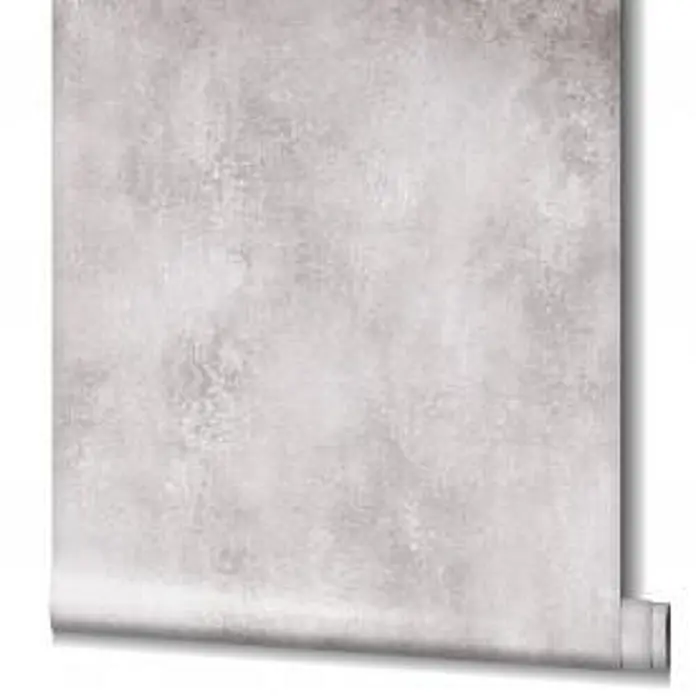 Livingwalls Vliestapete Uni, grau, braun - braun, 10.050 x 530 mm - Rolle hellgrauer Tapete in Betonoptik mit industrieller Textur.