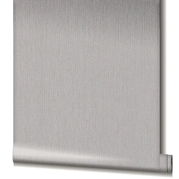 Livingwalls Vliestapete Struktur, greige - 10.050 x 530 mm - Hellgraue Tapetenrolle mit feiner Textilstruktur.