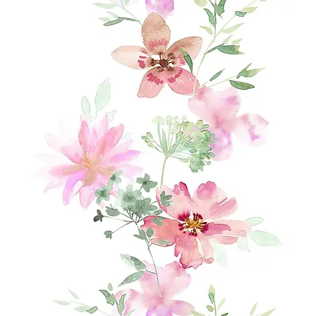 Livingwalls  Vliestapete Floral, weiß-rosa