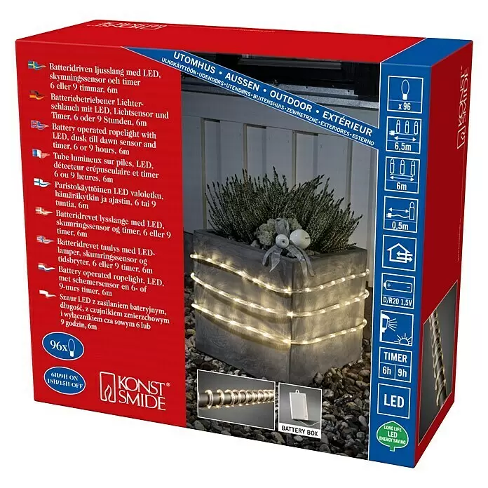 Konstsmide LED-Lichtschlauch - Länge: 6,5 m, Warmweiß, IP44