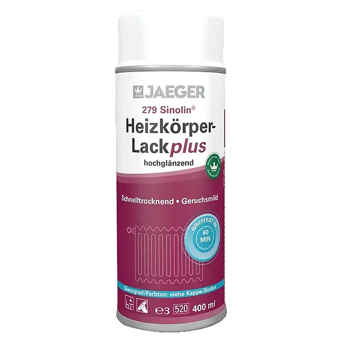 Jaeger Buntlack -  - Dunkelrosa/magentafarbene JAEGER Heizkörperlack-Sprühdose, hochglänzend und schnelltrocknend, 400 ml.