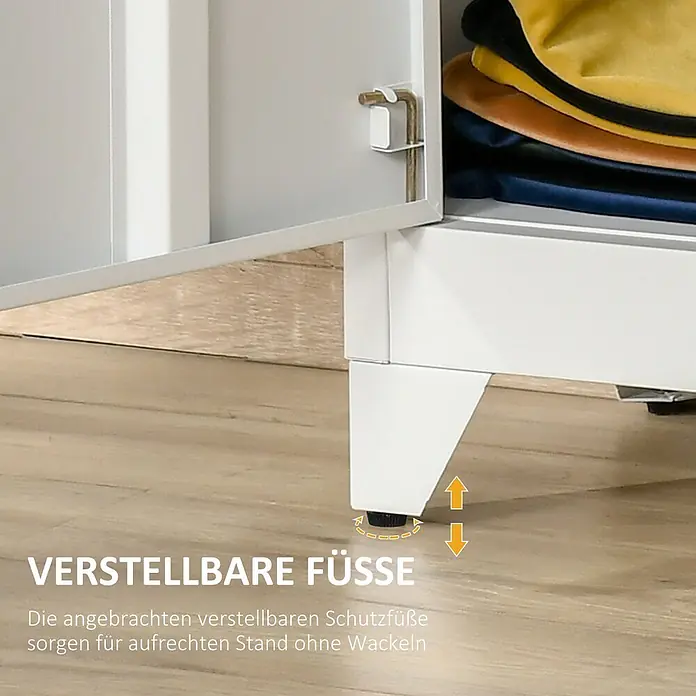 Homcom Aktenschrank 1-teilig - B x T x H: 33 x 33 x 110 cm, Weiß - Weißer Schrank mit verstellbaren Füßen für stabilen Stand auf unebenen Böden.