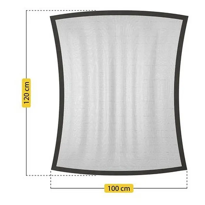 Schellenberg Mosquitera para ventana Pop Up - An x Al: 100 x 120 cm, Color bastidor: Blanco, Montaje de la mosquitera: Inserción - Malla rectangular gris claro con borde negro, de 120 cm de alto y 100 cm de ancho.