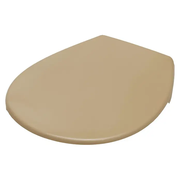 Sanicomfort WC-Sitz Beige Matt - Duroplast, Beige, Mit Absenkautomatik, Matt - Beiger Toilettensitz-Deckel mit glatter Oberfläche.