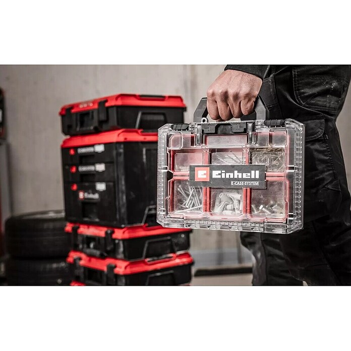 Einhell Kovčeg za sitni materijal E-Case  (Crvena/Crna, D x Š x V: 299 x 261 x 77 mm) | BAUHAUS
