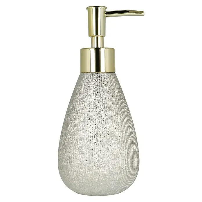 Camargue Aurum Seifenspender - Steingut, Gold - Eleganter Seifenspender in Silber und Gold. Der Spender besticht durch seine edle Optik und ist ein Blickfang in jedem Badezimmer.