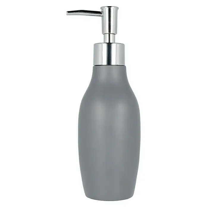 Venus Flakoni Seifenspender - Grau, Polyresin - Grauer Seifenspender mit Chrompumpe, ideal für stilvolle Badezimmer oder Küchen. Praktisch und dekorativ.