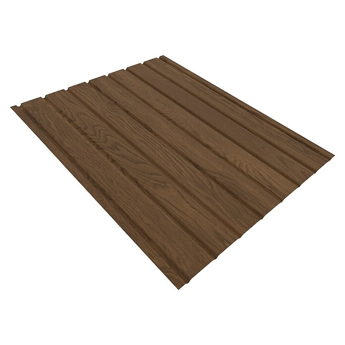 Metdach Fassadenpaneel H12 (250 x 91 cm, Nussbaum, Stahl) | BAUHAUS