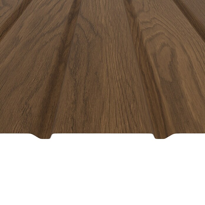 Metdach Fassadenpaneel H12 (250 x 91 cm, Nussbaum, Stahl) | BAUHAUS