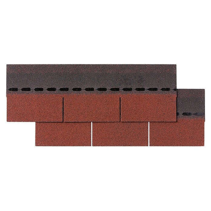 Rechteckschindel (Rot, 2 m², Bitumen)