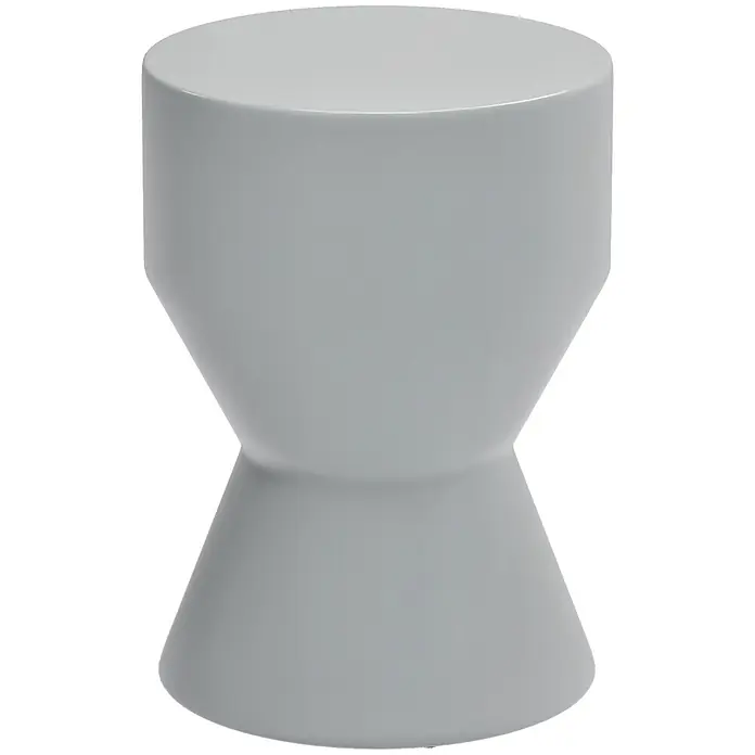 Outsunny Gartenhocker - Keramik, Stapelbar, Hellgrau, B x T x H: 33 x 33 x 45,5 cm - Glatter grauer Hocker oder Beistelltisch in Sanduhrform.