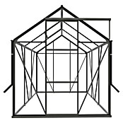 Kas Kate I Full Option pakket (Buitenmaat incl. dakoverstek (b x d): 192 x 192 cm, Materiaal zijwand: Glas, 3 mm, Groengrijs) | BAUHAUS