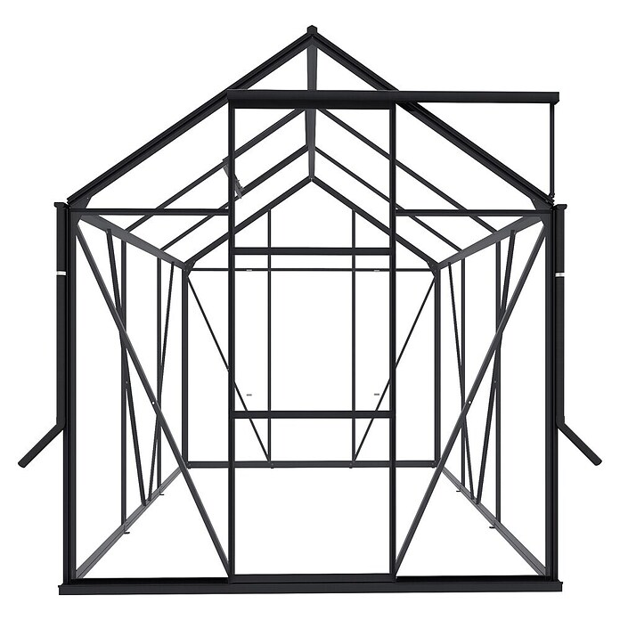 Kas Kate I Full Option pakket (Buitenmaat incl. dakoverstek (b x d): 192 x 192 cm, Materiaal zijwand: Glas, 3 mm, Zwart) | BAUHAUS