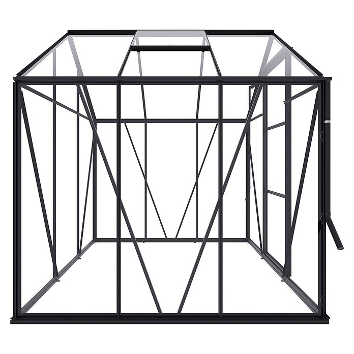 Kas Kate I Full Option pakket (Buitenmaat incl. dakoverstek (b x d): 192 x 192 cm, Materiaal zijwand: Glas, 3 mm, Zwart) | BAUHAUS