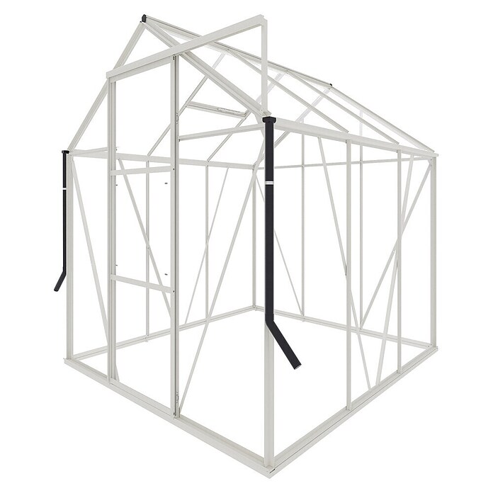 Kas Kate I Full Option pakket (Buitenmaat incl. dakoverstek (b x d): 192 x 192 cm, Materiaal zijwand: Glas, 3 mm, Wit) | BAUHAUS