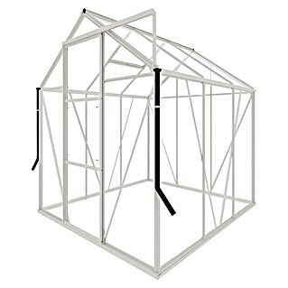 Kas Kate I Full Option pakket (Buitenmaat incl. dakoverstek (b x d): 192 x 192 cm, Materiaal zijwand: Glas, 3 mm, Wit)