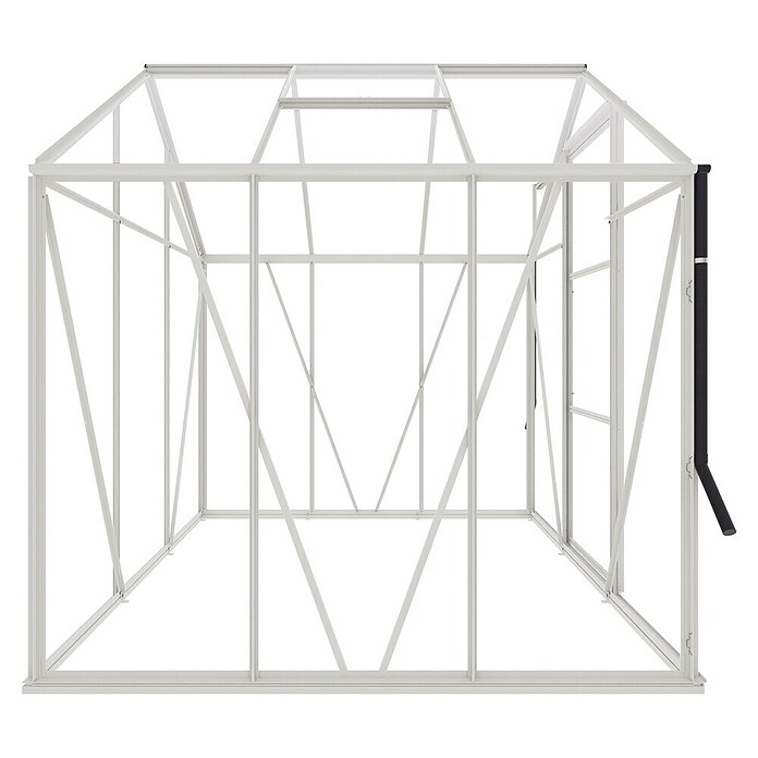 Kas Kate I Full Option pakket (Buitenmaat incl. dakoverstek (b x d): 192 x 192 cm, Materiaal zijwand: Glas, 3 mm, Wit) | BAUHAUS