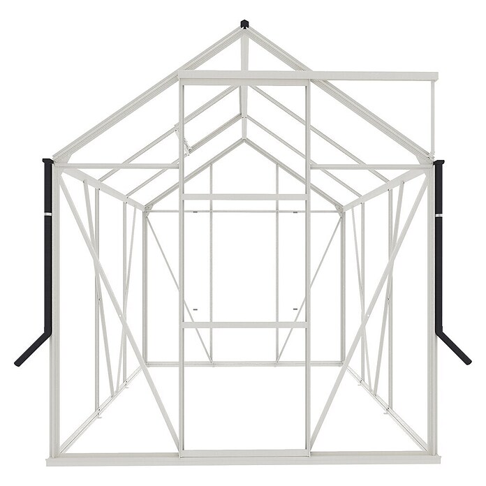 Kas Kate I Full Option pakket (Buitenmaat incl. dakoverstek (b x d): 192 x 192 cm, Materiaal zijwand: Glas, 3 mm, Wit) | BAUHAUS