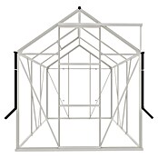 Kas Kate I Full Option pakket (Buitenmaat incl. dakoverstek (b x d): 192 x 192 cm, Materiaal zijwand: Glas, 3 mm, Wit) | BAUHAUS