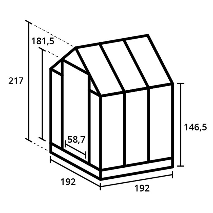 Kas Kate I Full Option pakket (Buitenmaat incl. dakoverstek (b x d): 192 x 192 cm, Materiaal zijwand: Glas, 3 mm, Zwart) | BAUHAUS