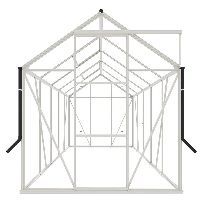 Kas Kate III Full Option pakket (Buitenmaat incl. dakoverstek (b x d): 192 x 314 cm, Materiaal zijwand: Glas, 3 mm, Wit) | BAUHAUS