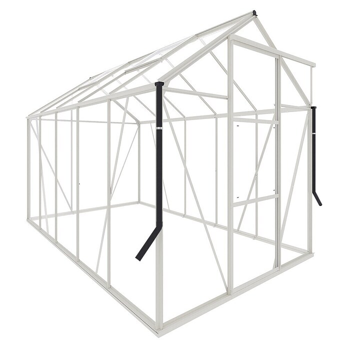 Kas Kate III Full Option pakket (Buitenmaat incl. dakoverstek (b x d): 192 x 314 cm, Materiaal zijwand: Glas, 3 mm, Wit) | BAUHAUS