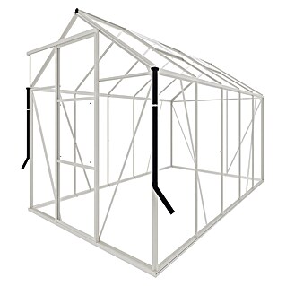 Kas Kate III Full Option pakket (Buitenmaat incl. dakoverstek (b x d): 192 x 314 cm, Materiaal zijwand: Glas, 3 mm, Wit)