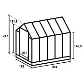 Kas Kate III Full Option pakket (Buitenmaat incl. dakoverstek (b x d): 192 x 314 cm, Materiaal zijwand: Glas, 3 mm, Zwart) | BAUHAUS