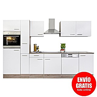 Respekta Oliver Composición de cocina Oliver (Ancho: 310 cm, Blanco, Con electrodomésticos)