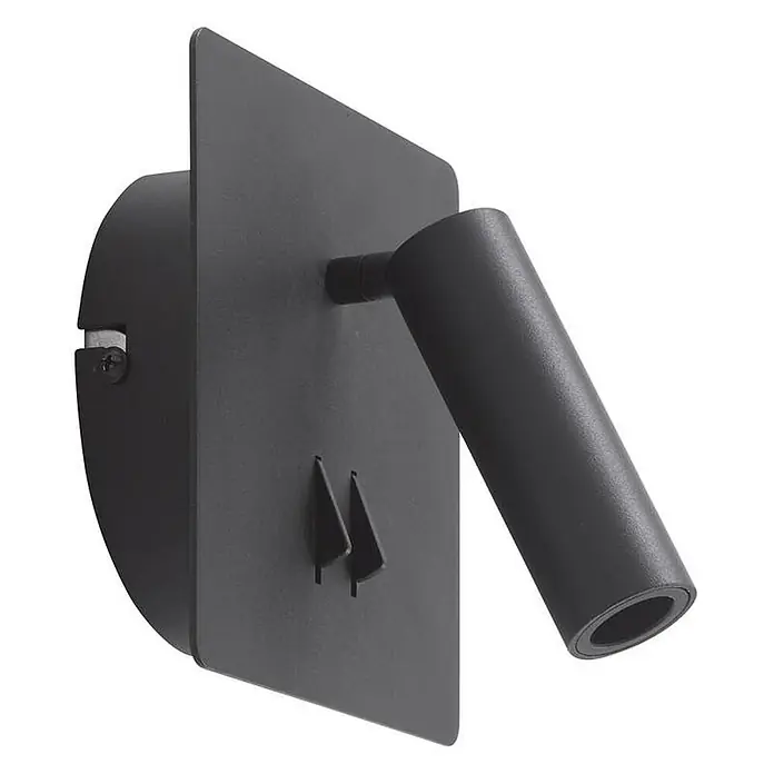 Lucande Wandleuchte Magya - L x B x H: 15 x 14 x 14 cm, schwarz, schwarz - Schwarze Wand-LED-Spotleuchte aus Metall mit rechteckiger Basis und verstellbarem zylindrischem Kopf.