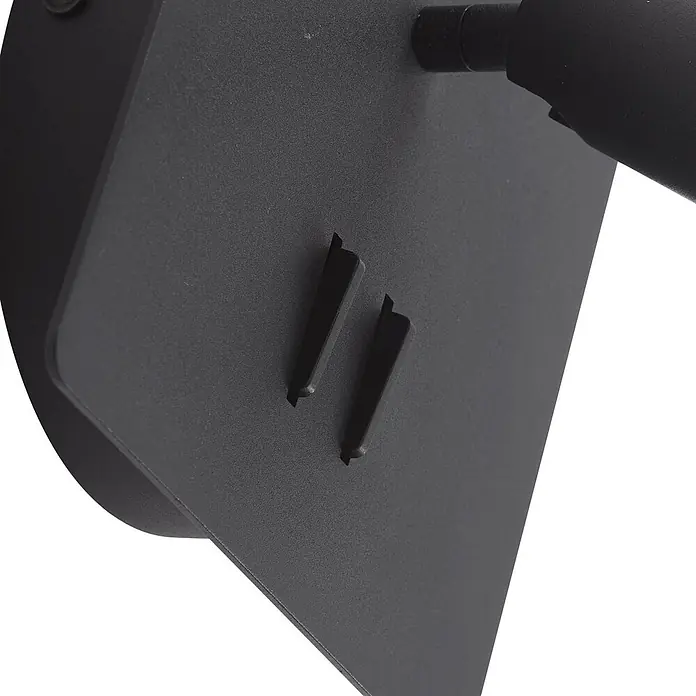 Lucande Wandleuchte Magya - L x B x H: 15 x 14 x 14 cm, schwarz, schwarz - Schwarze, texturierte Metall-Leuchtenbasis mit zwei Clips und auskragendem Arm.