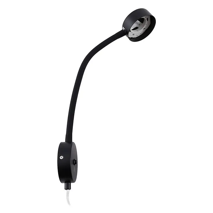 Lindby Wandleuchte Jyla - L x B x H: 26,5 x 8 x 25 cm, schwarz, schwarz, 2GX53 - Schwarze Wandleuchte mit flexiblem Arm und verstellbarem Kopf, mit integriertem Schalter und Stromkabel.