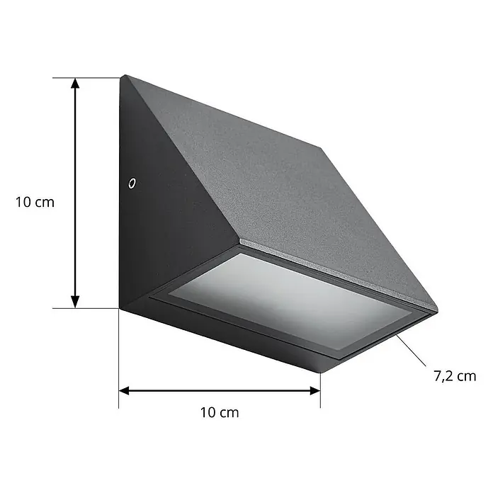 Lindby Außenwandleuchte Triava - schwarz, IP65 - Eckige anthrazitfarbene Wandleuchte mit integriertem LED-Panel für moderne Außenbeleuchtung.