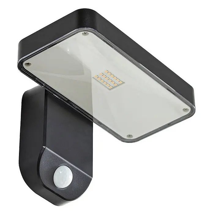 Prios Außenwandleuchte Tarlson - 12,8 x 18 x 12 cm, schwarz, IP44 - Schwarze LED-Außenleuchte mit klarer Abdeckung, integrierten LEDs und Bewegungssensor.
