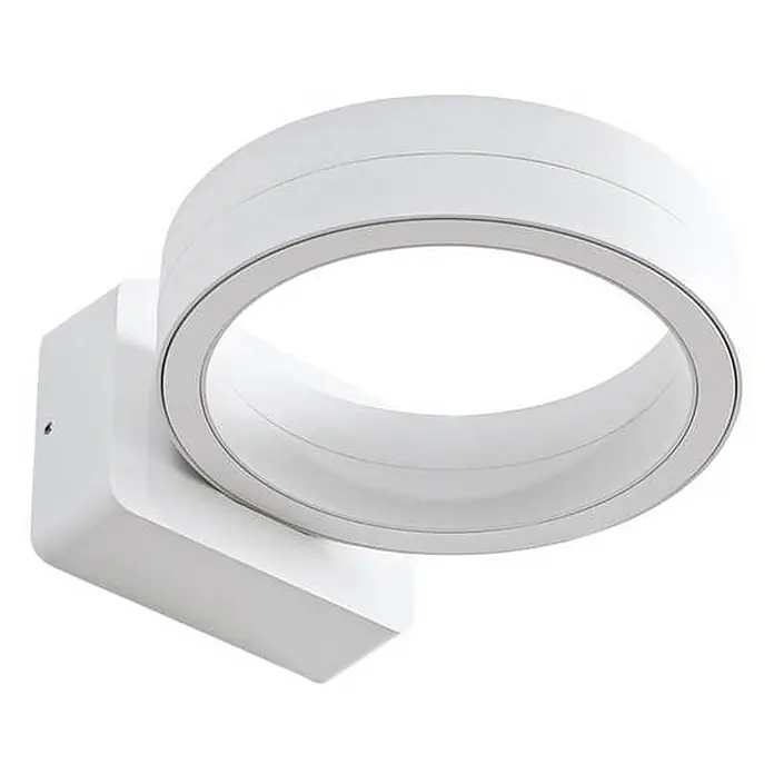 Lindby Außenwandleuchte Selviro - 24,3 x 20 x 10 cm, weiß / opal, weiß / opal, IP65 - Weiße, runde Wand-LED-Leuchte mit integrierter Lichtquelle.