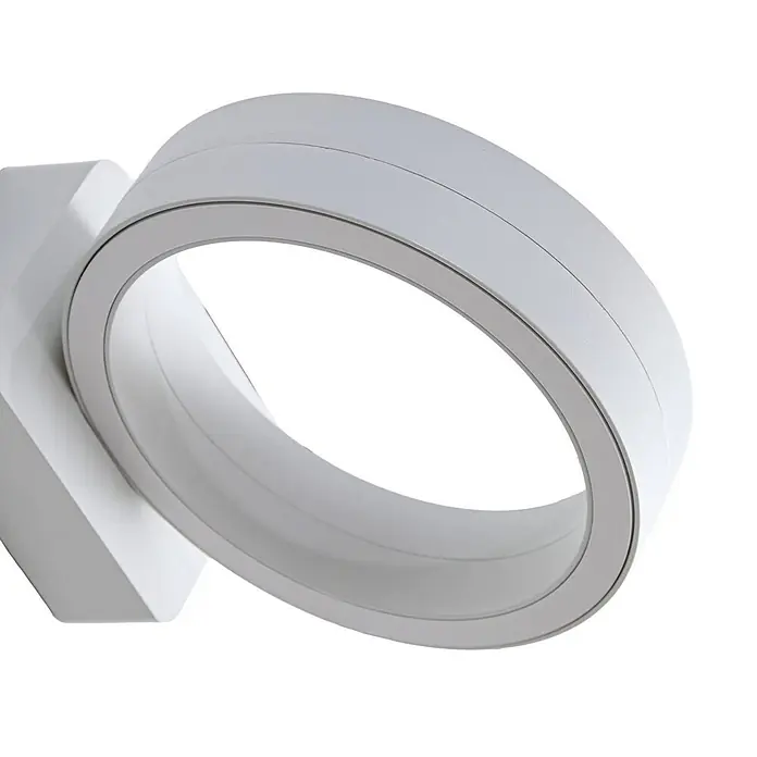 Lindby Außenwandleuchte Selviro - 24,3 x 20 x 10 cm, weiß / opal, weiß / opal, IP65 - Moderne weiße ringförmige Wandleuchte mit mattem Finish.