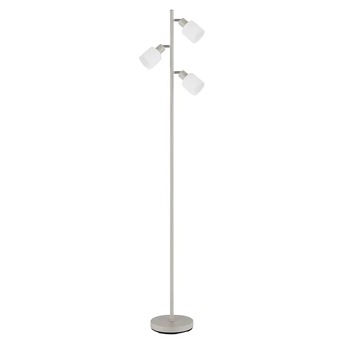 Globo Stehleuchte Trent - 25 W, Höhe: 1.610 mm, E14 - Helle Metall-Stehlampe mit drei verstellbaren weißen Strahlern.