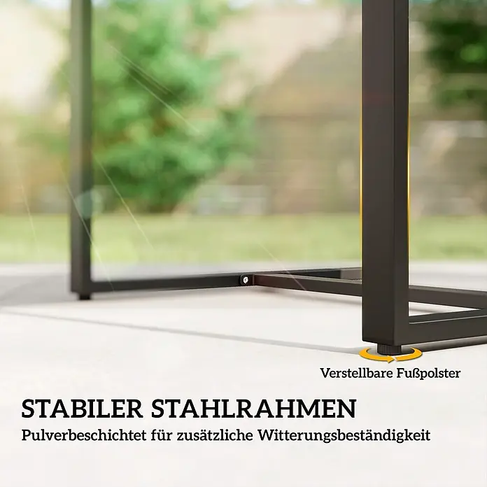 Outsunny Loungemöbel-Set - PE-Rattan, Hellgrau - Schwarzer, robuster, pulverbeschichteter Stahlrahmen für den Außenbereich, mit verstellbaren Fußpolstern.