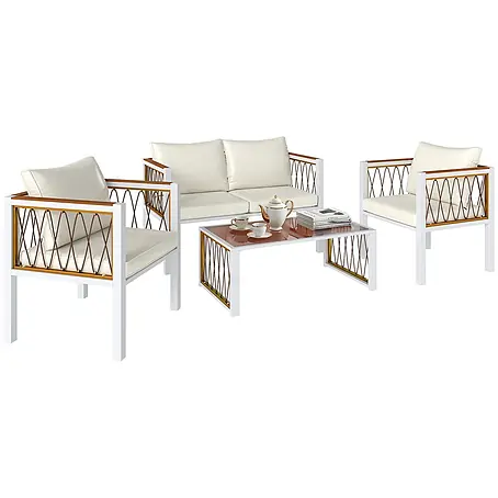 Outsunny  Loungemöbel-Set mit Tisch