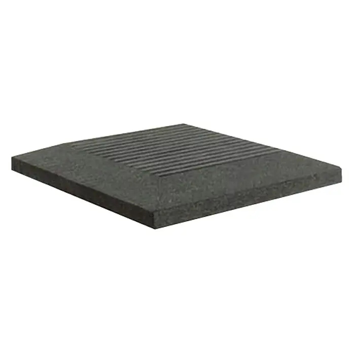 Kiehnholz Pfostenkappe - 12 x 12 cm, Verbundwerkstoff - Quadratische Akustikplatte in Anthrazit mit horizontalen Rillen zur Schallabsorption und Verbesserung der Raumakustik.