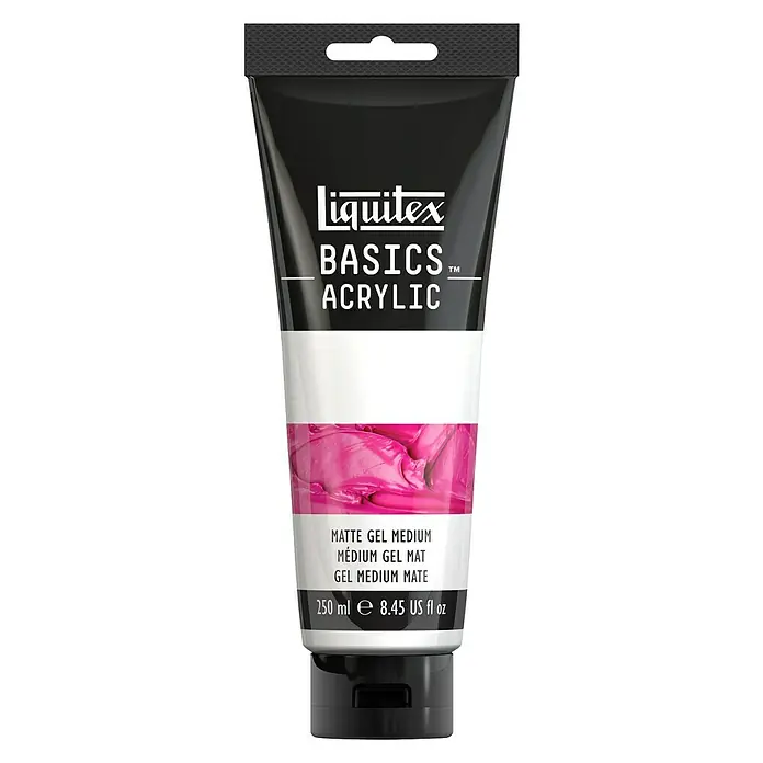 Liquitex Basics Effektmedium - Transparent, Matt, 250 ml - Tube Liquitex BASICS Acrylic Matte Gel Medium, 250 ml, für Künstlerbedarf. Ideal für matte Oberflächen und zur Farbveränderung beim Malen.