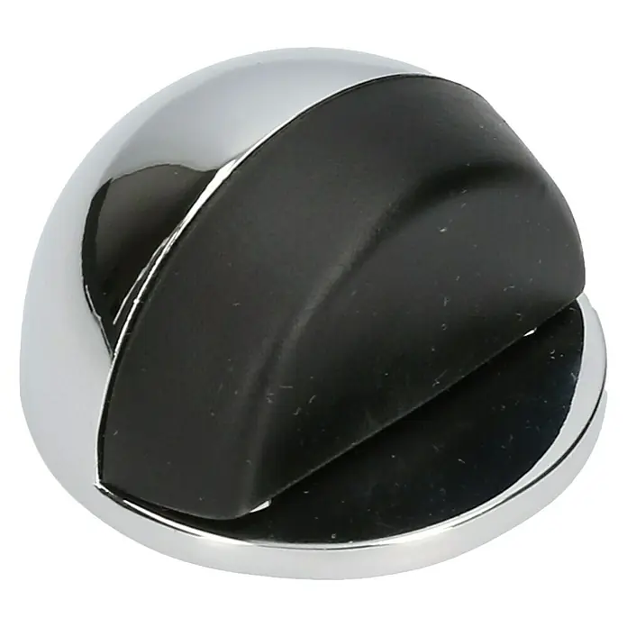 Türstopper Chrom 45x25 mm - L x B x H: 42 x 45 x 25 mm, Montageart: Schrauben, Verchromt - Dieser Türstopper ist aus verchromtem Metall und Gummi gefertigt und verhindert das Zuschlagen von Türen.