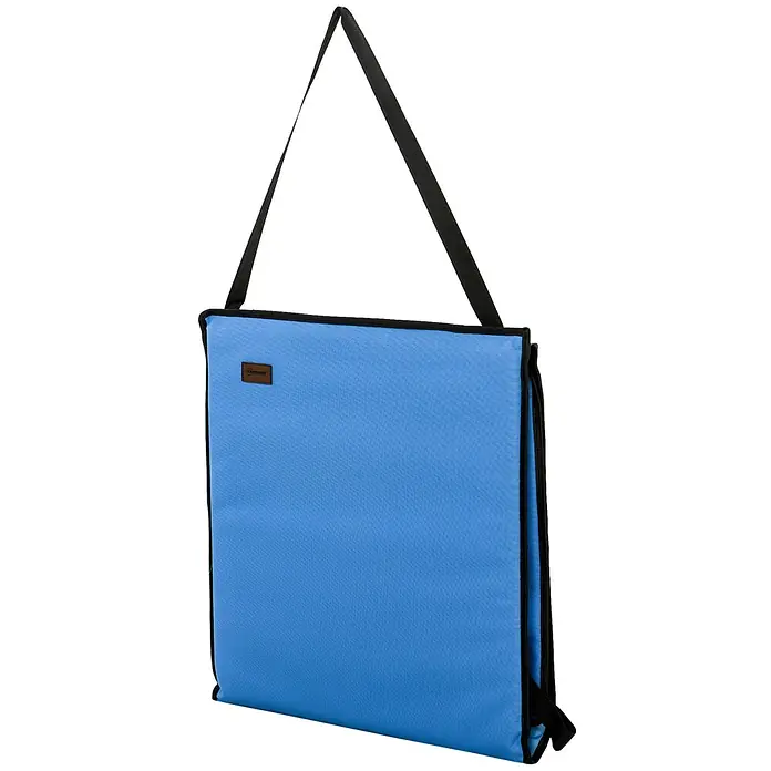 Outsunny Gartenliegen-Set - Blau, Stahl, Klappbar - Blaues tragbares Polster oder Matte mit schwarzem Tragegurt und Saum.