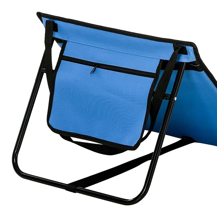 Outsunny Gartenliegen-Set - Blau, Stahl, Klappbar - Blauer faltbarer Textilstuhl mit schwarzem Metallrahmen und Reißverschlusstasche.