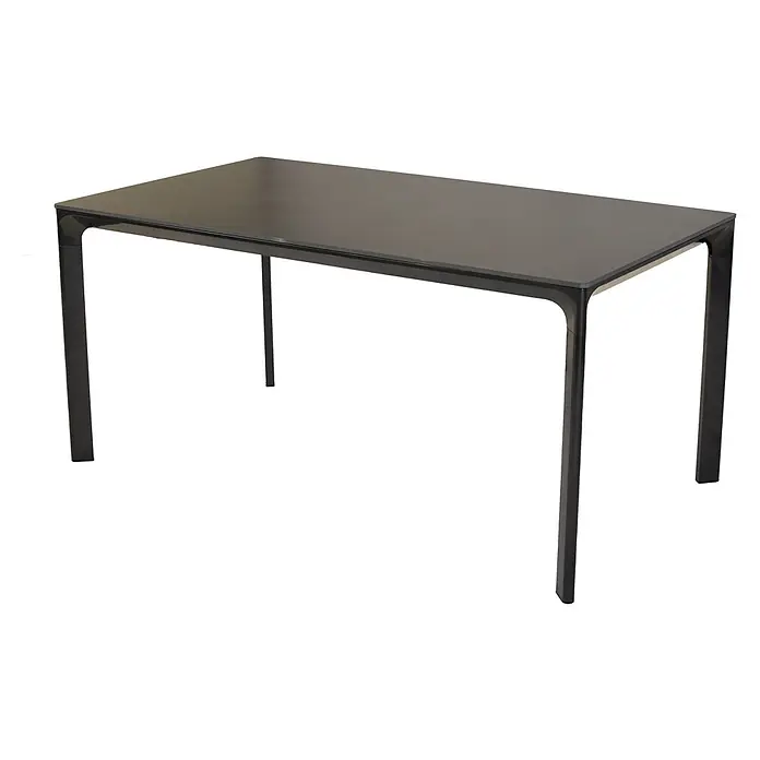 Merxx Gartentisch-Set Pisa - Gesamtumfang: 7 -tlg., L x B x H: 160 x 90 x 76,5 cm, Aluminium/Textil, Stapelbar - Schlanker, dunkelgrauer rechteckiger Tisch mit abgerundeten Ecken und passenden Beinen.