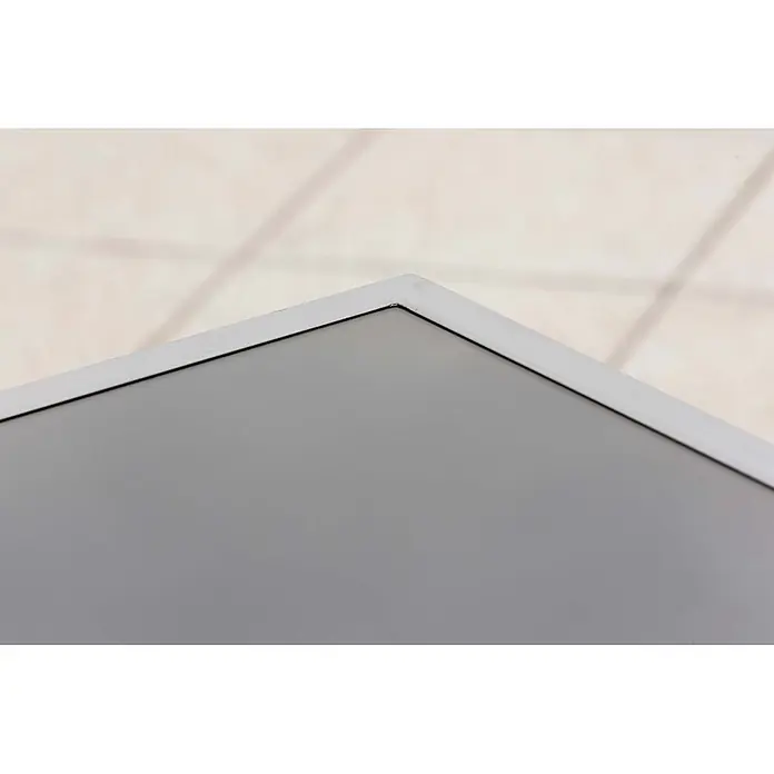 Merxx Gartentisch-Set Amalfi - Gesamtumfang: 7 -tlg., L x B x H: 150 x 90 x 72 cm, Aluminium/Textil, Stapelbar - Obere rechte Ecke eines Monitors mit grauem Bildschirm und silbernem Rahmen.