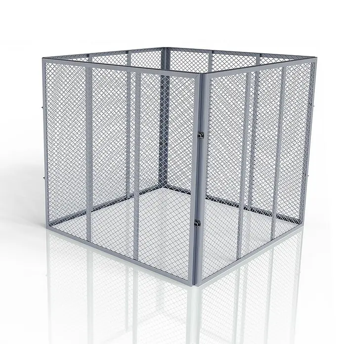 Juskys Komposter Komposter - 450 l, 80 x 80 x 70 cm - Würfelförmiger grauer Metall-Sicherheitskäfig mit Maschendrahtwänden zur Lagerung und Sicherung.
