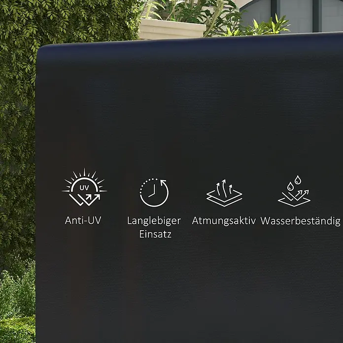 Outsunny Hollywoodschaukel-Schutzhülle - L x B x H: 215 x 155 x 150 cm, Polyethylen, 100 g/m², Schwarz - Dunkelgrauer Outdoor-Sichtschutz, UV-beständig, langlebig, atmungsaktiv und wasserabweisend.