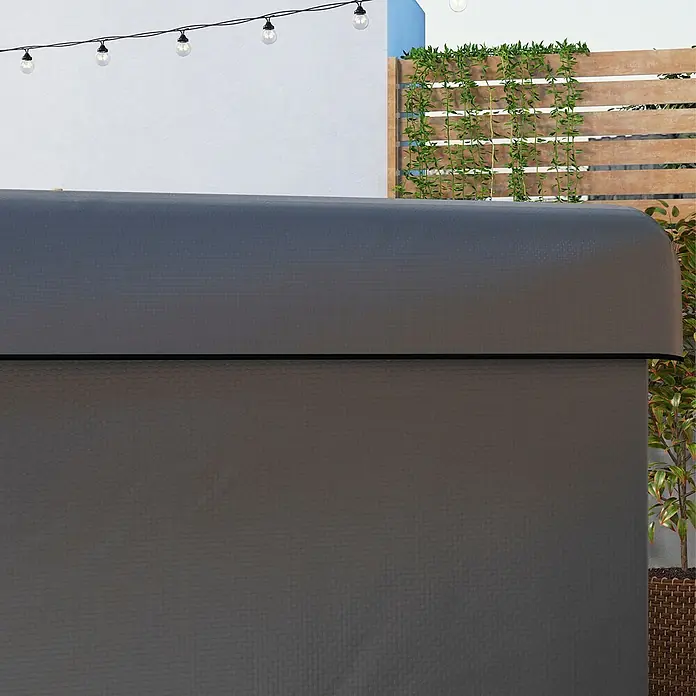 Outsunny Hollywoodschaukel-Schutzhülle - L x B x H: 215 x 155 x 150 cm, Polyethylen, 540 g/m², Dunkelgrau - Dunkelgraue, texturierte Outdoor-Abdeckung für einen Whirlpool oder eine Aufbewahrungsbox auf einer Terrasse.